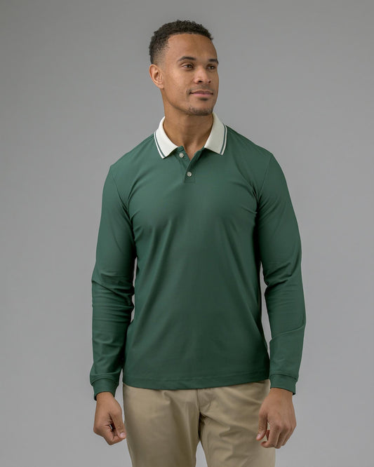 Born To Golf Long Sleeve Textured Polo